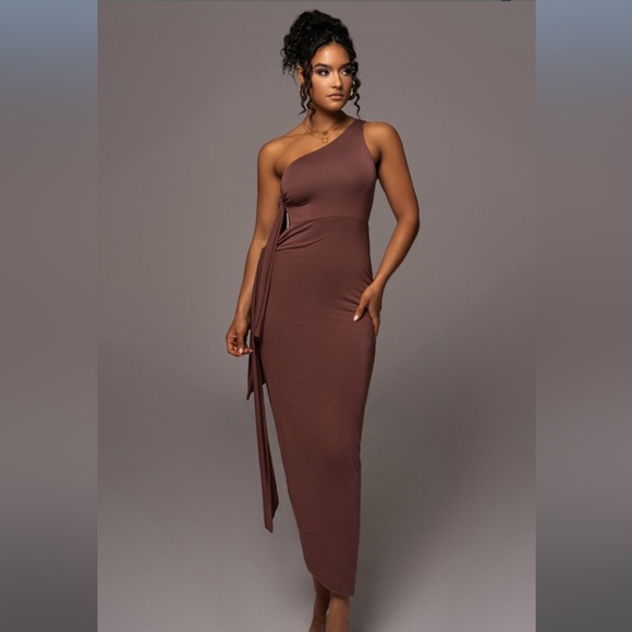 JLUXLABEL Chocolate Out Of Mind One Shoulder Dress Hot - Picture 5 of 11